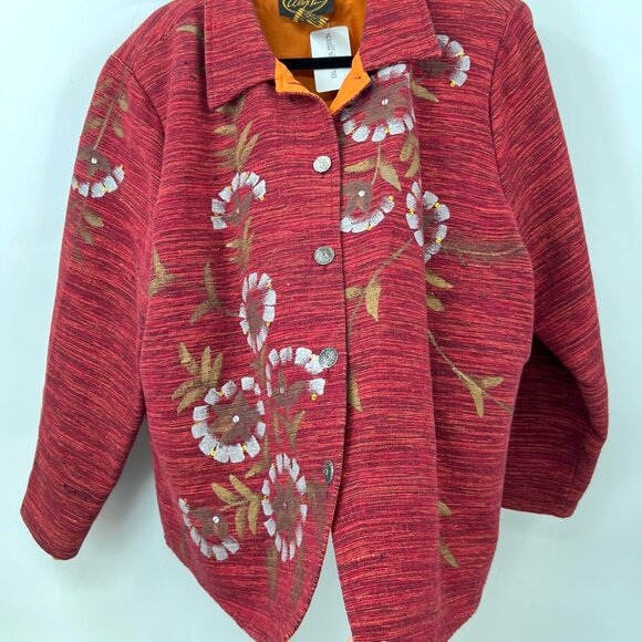 Alex Ku Tapestry Painted Floral Boxy Jacket - Picture 5 of 5
